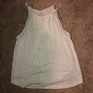 White Fringe Tank